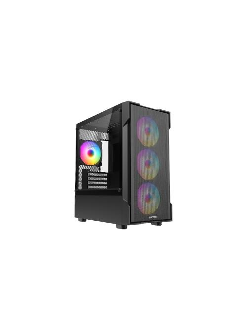 FAZEON F1 650W 80+ BRONZE 4x120MM RGB FANLI mATX MESH KASA